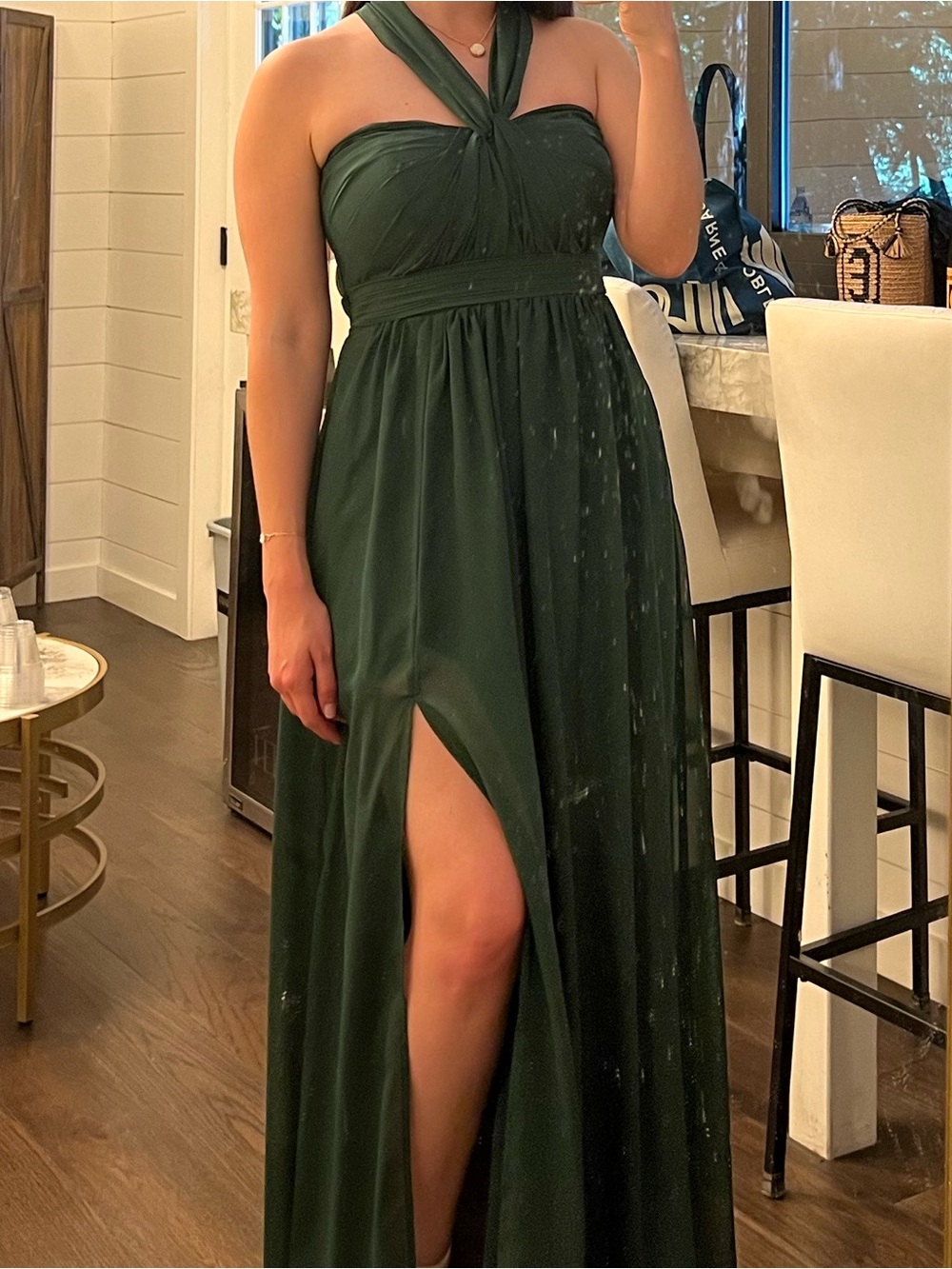 Birdy Grey Grace Chiffon Bridesmaid Dress Forest Green